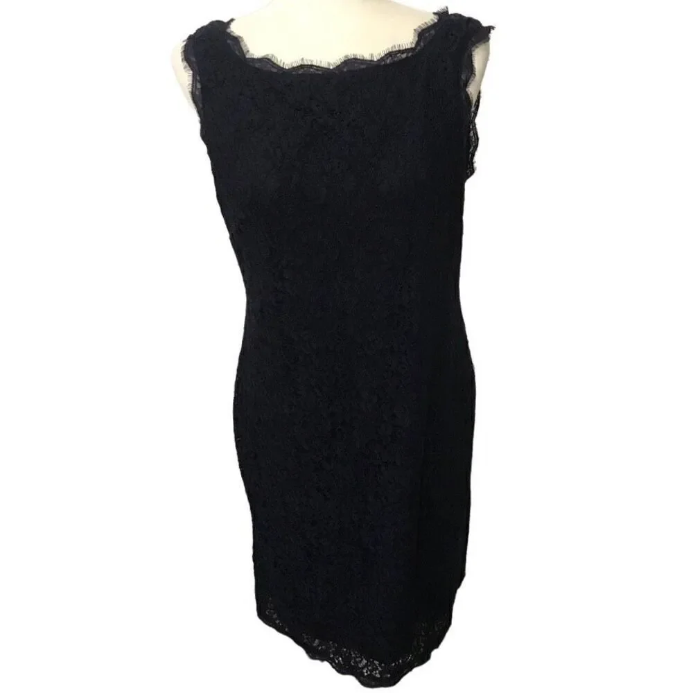 Adrianna Pappel Blue Lace Sleeveless Dress‎ size 12
